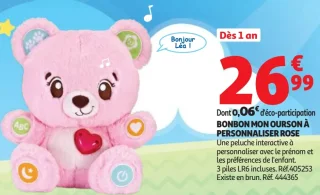Bonbon mon ourson à personnaliser rose Vtech Baby