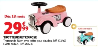 TROTTEUR RETRO ROSE