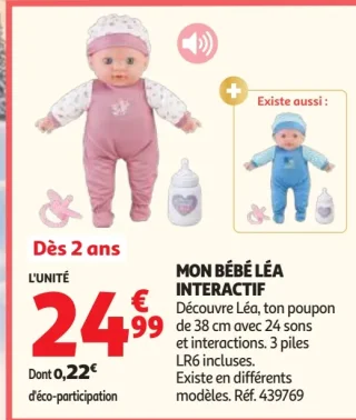 Poupon Mon Bébé Léa interactif One Two Fun