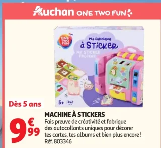 Machine à stickers Auchan One Two Fun