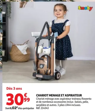 Chariot ménage et aspirateur Smoby