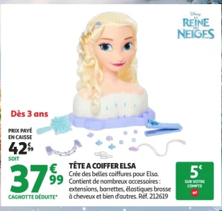 Tête à coiffer Elsa Disney La Reine des Neiges