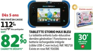 Tablette Storio Max bleu Vtech