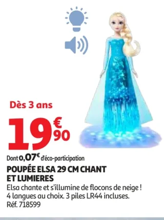 Poupée Elsa 29 cm Chant et Lumières