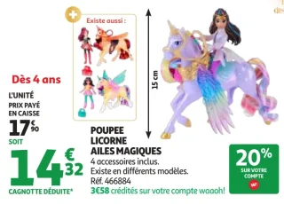 Poupée licorne ailes magiques L'École des Licornes