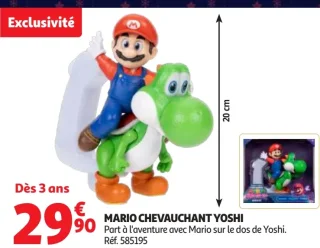 Figurine Mario chevauchant Yoshi Super Mario