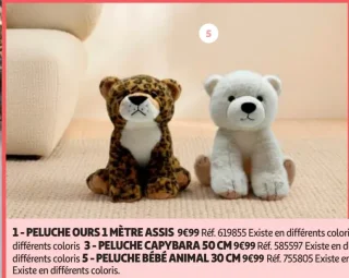 Peluche bébé animal 30 cm One Two Fun