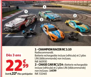 Voiture radiocommandée Champion Racer RC 1:10 One Two Fun