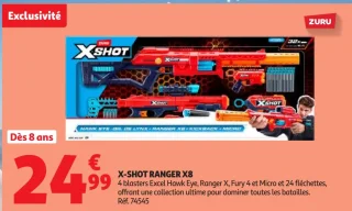 Pack 4 blasters X-Shot Ranger X8 Zuru