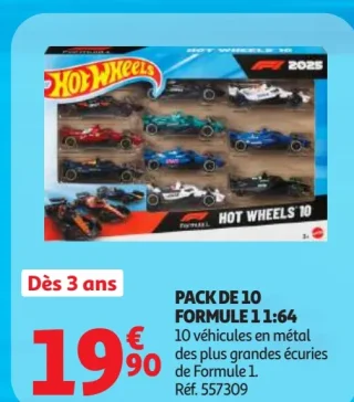 Hot Wheels Pack de 10 Formule 1 1:64