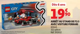 Jeu de construction LEGO City Arrêt au Stand de F1 avec Voiture Ferrari 60443