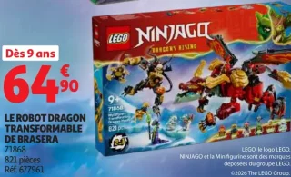 LEGO Ninjago Le robot dragon transformable de Brasera 71868