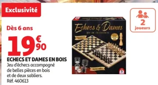 Jeu d'échecs et dames en bois