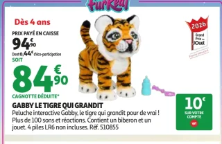 Peluche interactive FurReal Gabby le tigre qui grandit