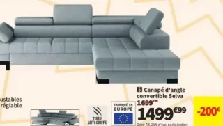 Canapé d'angle convertible Selva