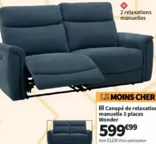 Canapé de relaxation manuelle 3 places Wonder