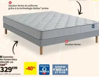 Sommier Air Ferme Déco 140x190 cm Bultex