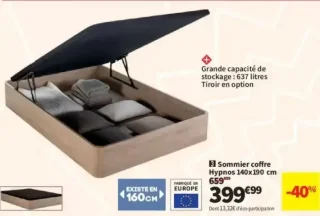 Sommier coffre Hypnos 140x190 cm