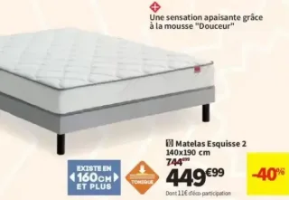 Matelas Esquisse 2 140x190 cm Epeda