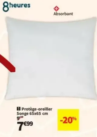 Protège-oreiller Songe 8heures 65x65 cm