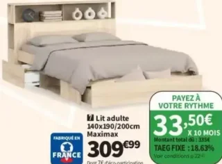 Lit adulte 140x190/200cm Maximax