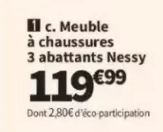 Meuble a chaussures 3 abattants Nessy