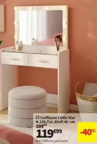 Coiffeuse Little Star H.135,7xL.80xP.40 cm