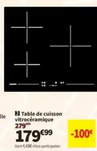 Table de cuisson vitrocéramique Rosières RH63CT/2