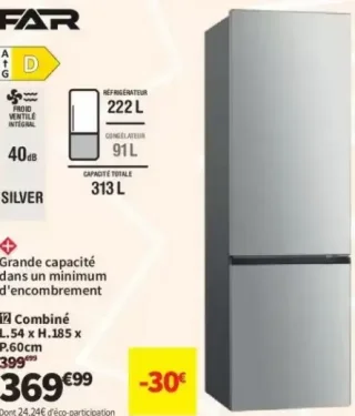 Réfrigérateur combiné FAR CB3126NFSD