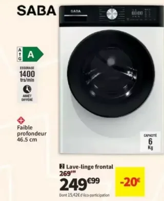 Lave-linge frontal Saba FL61426AW