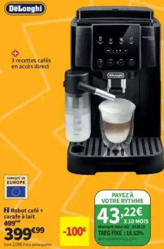 Robot café + carafe à lait Delonghi FEB2262.B