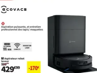 Aspirateur robot laveur Ecovacs Deebot T80 Omni
