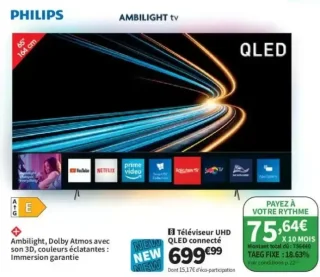 Téléviseur UHD QLED connecté Philips