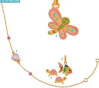 Collier enfant motif cœur et perles