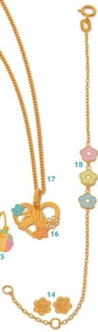 Bracelet enfant fleurs en or
