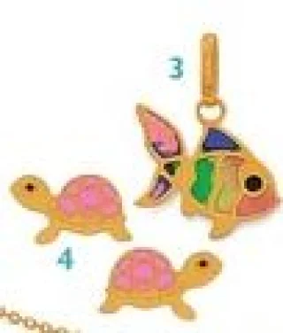 Pendentifs enfant poisson et tortues