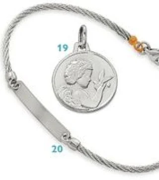 Gourmette et médaille ange Le Manège à Bijoux