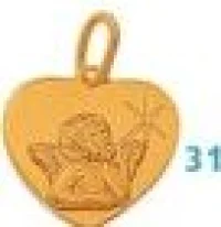 Pendentif cœur ange en or Le Manège à Bijoux