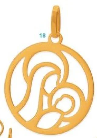Pendentif Médaille Vierge à l'Enfant Or 18 Carats Le Manège à Bijoux