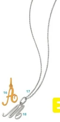Collier chaîne et pendentif initiale M Le Manège à Bijoux