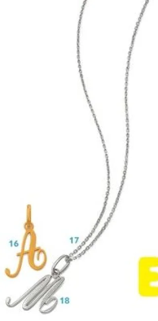 Collier chaîne et pendentif initiale M Le Manège à Bijoux