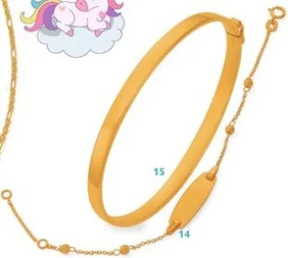 Bracelet gourmette enfant en or avec perles