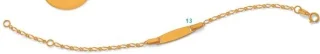 Bracelet gourmette identité enfant en or