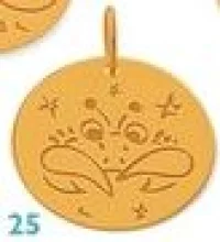Pendentif Médaille signe astrologique Poissons en Or 18 carats Le Manège à Bijoux