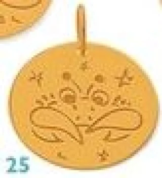 Pendentif Médaille signe astrologique Poissons en Or 18 carats Le Manège à Bijoux