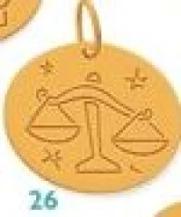 Pendentif Médaille signe astrologique Balance en Or 18 carats Le Manège à Bijoux