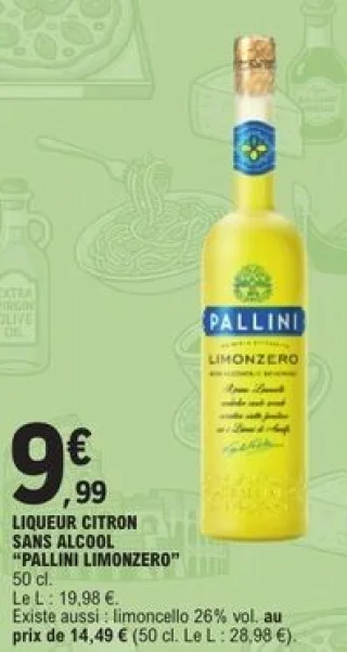 Liqueur citron sans alcool Pallini Limonzero