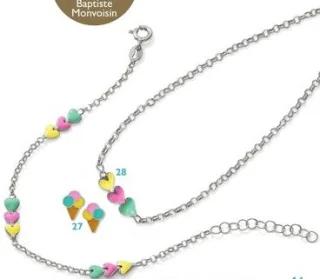 Collier cœurs multicolores pour enfants Le Manège à Bijoux