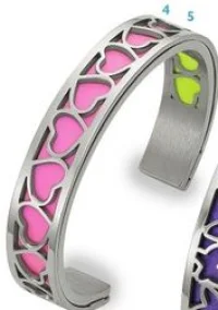 Bracelet jonc argenté cœurs interchangeables Méli Versa