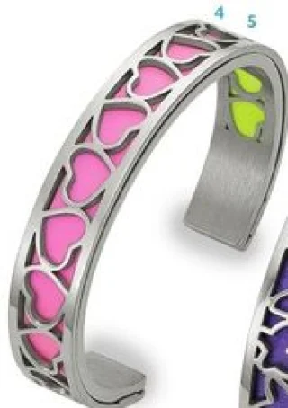 Bracelet jonc argenté cœurs interchangeables Méli Versa
